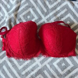 Victoria's Secret Vibrant Red Lace Bra 38D